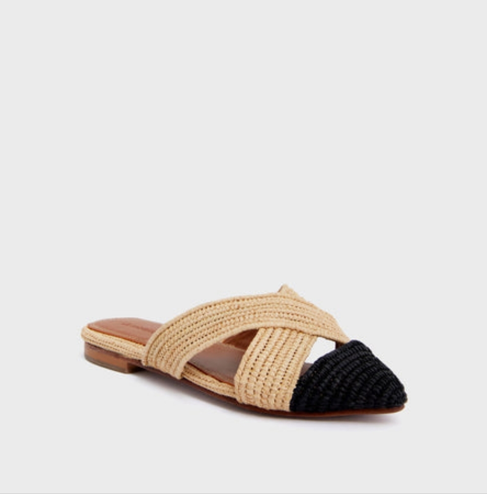 NIB Le Mogador Nude and Black Azoulay Flats Size 38 (8) W/Dustbag - Picture 12 of 13